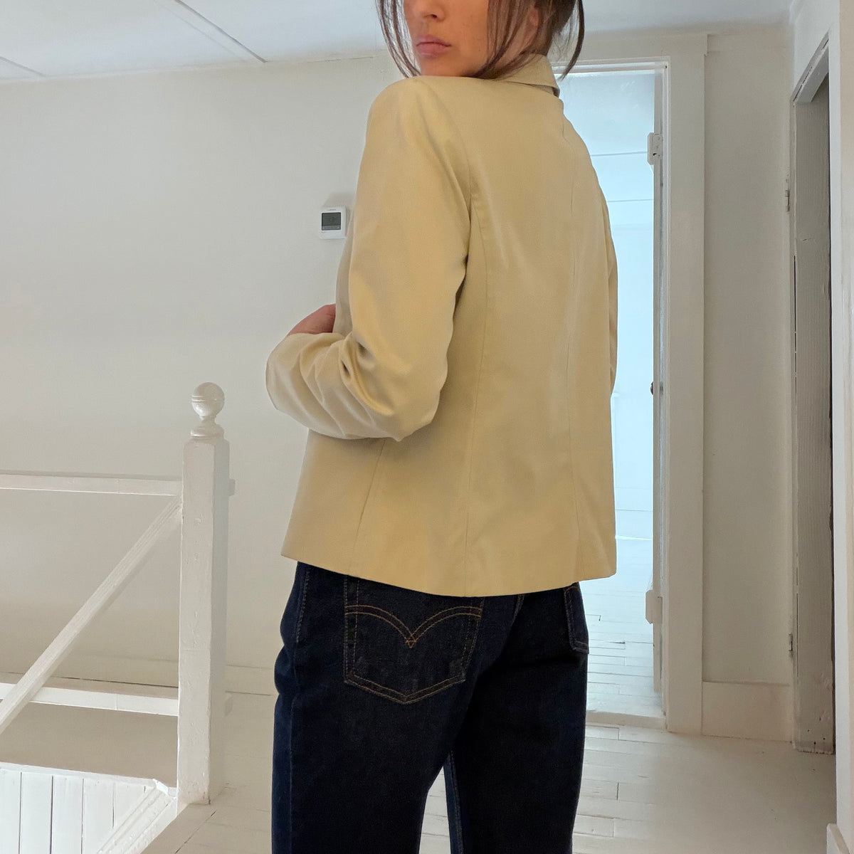 Petite Sophisticate Vintage Y2K Zip Up Jacket Beige Size 2