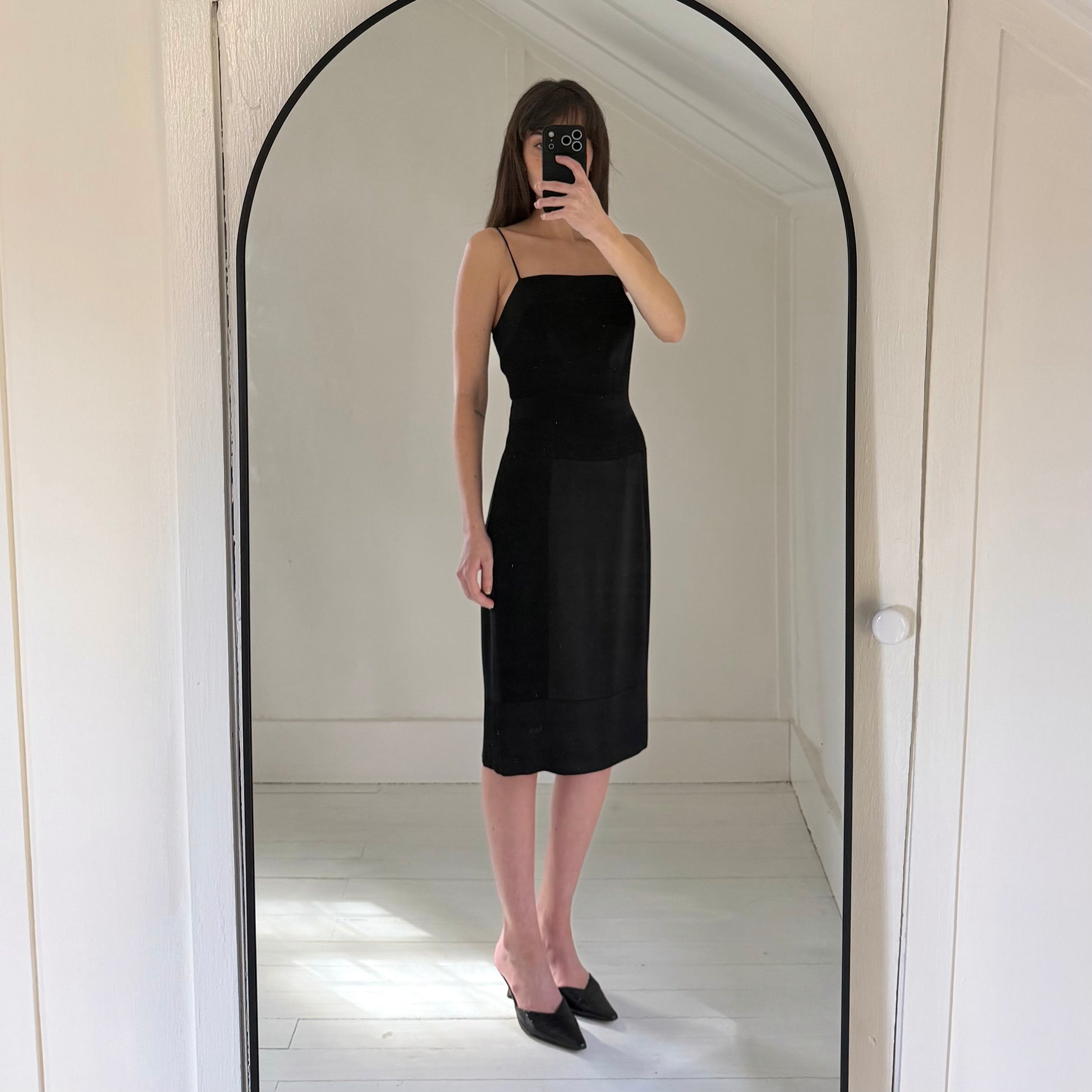 Emanuel Ungaro Vintage 90s Satin Panel Midi Dress Size 2/36