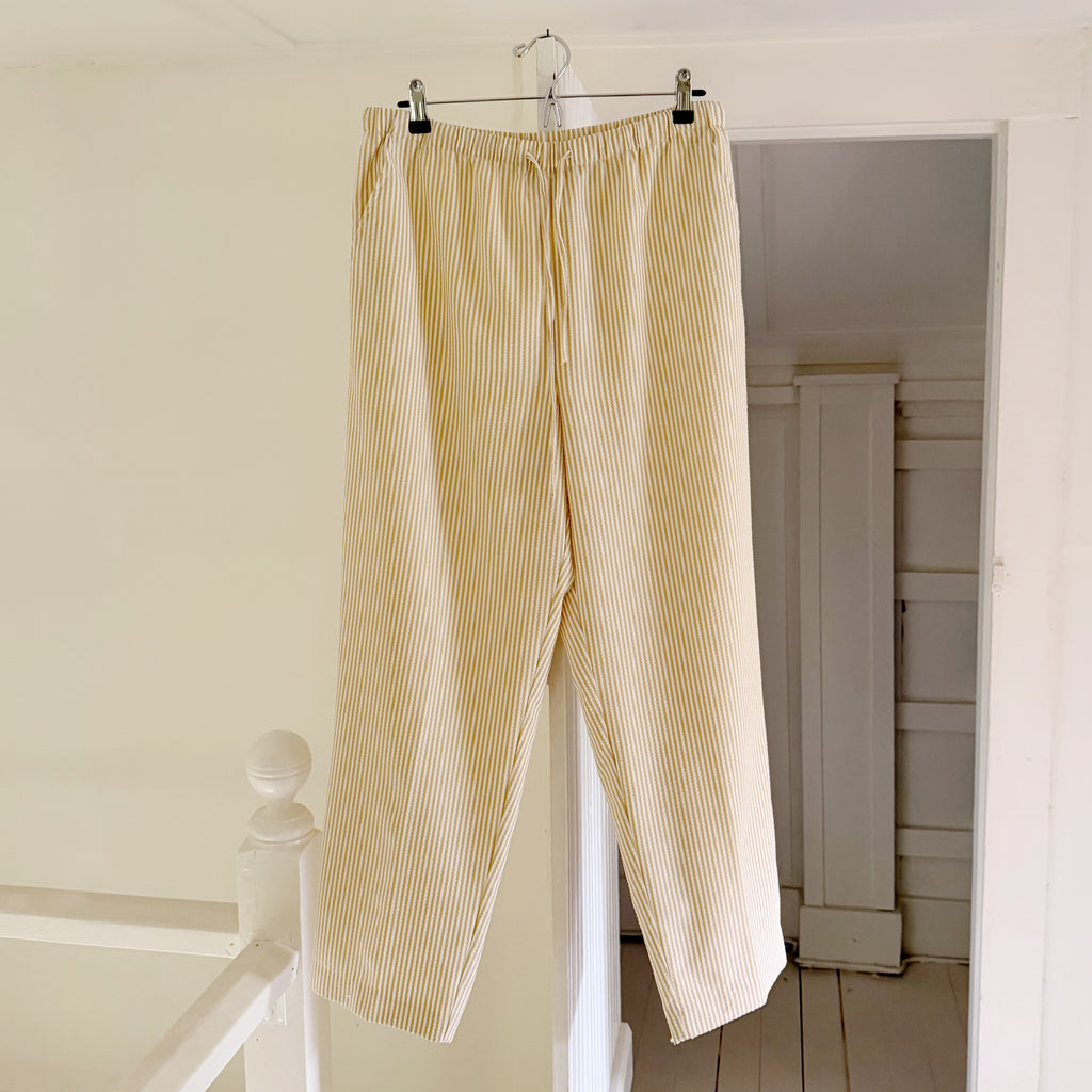 Orvis Seersucker Striped Wide Leg Drawstring Pants Size LP