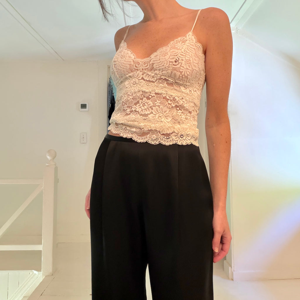 Hillard & Hanson Vintage 90s Satin Pleated Straight Leg Pants Size 4