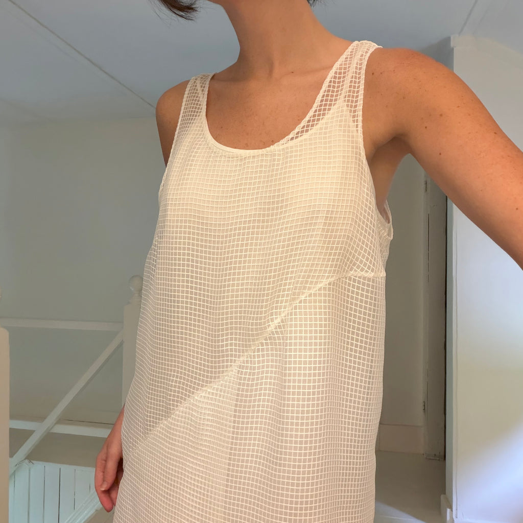 Maison Margiela SS 2020 Sheer Mesh Bias Cut Midi Dress Size 42