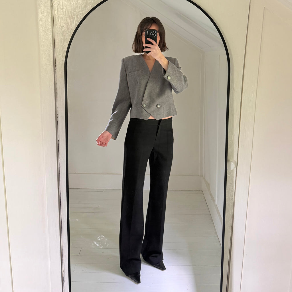 Evan Picone Vintage 80s Wool Double Breasted Cropped Blazer NWT Size 8P