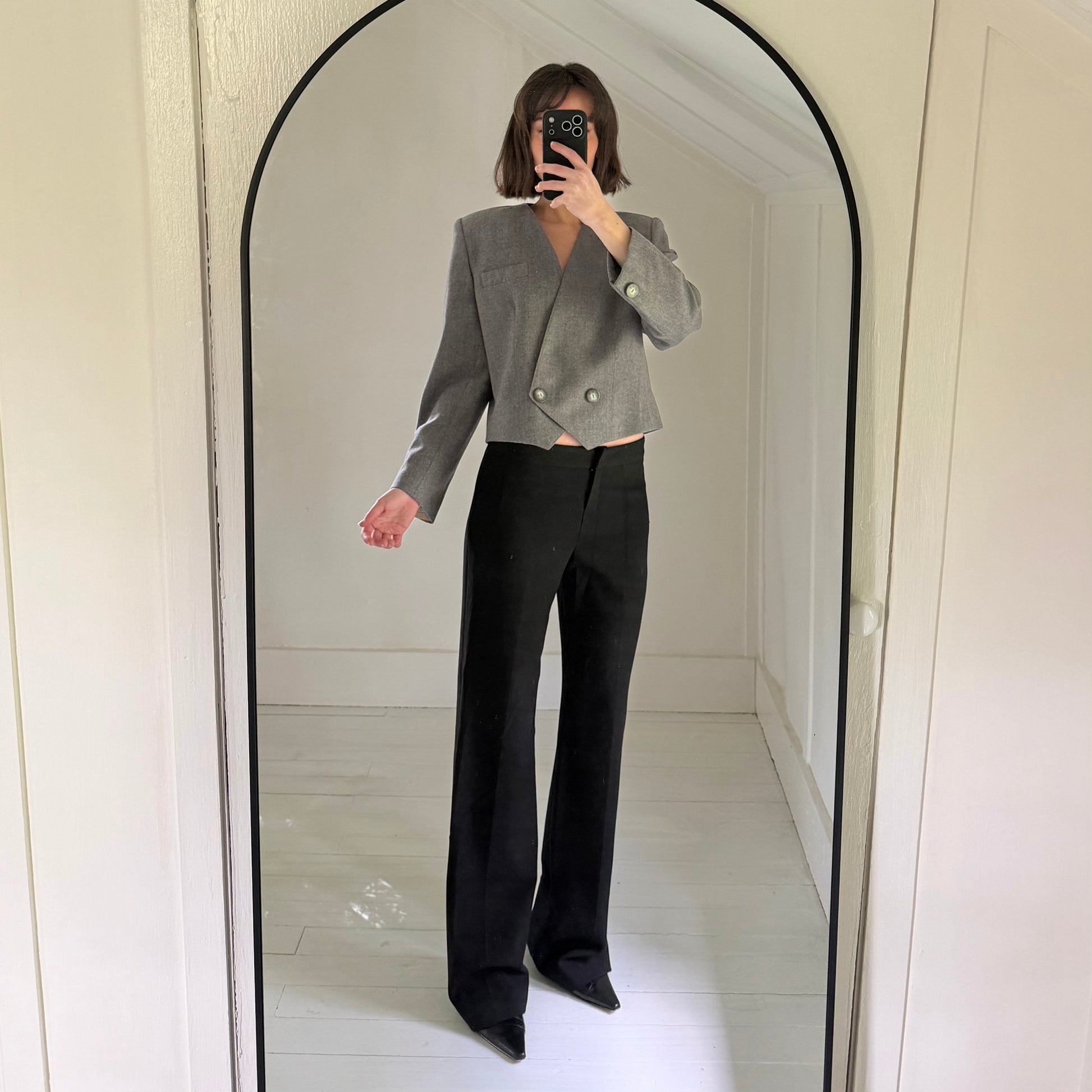 Evan Picone Vintage 80s Wool Double Breasted Cropped Blazer NWT Size 8P