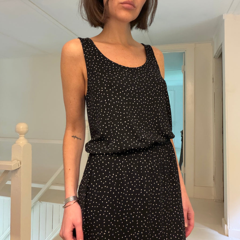 H&M Dot Print Blouson Waist Mini Dress Size XS
