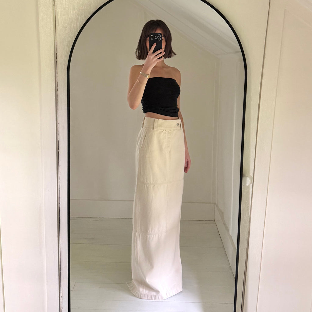 Helsa Canvas Maxi Skirt in Ecru Size XS