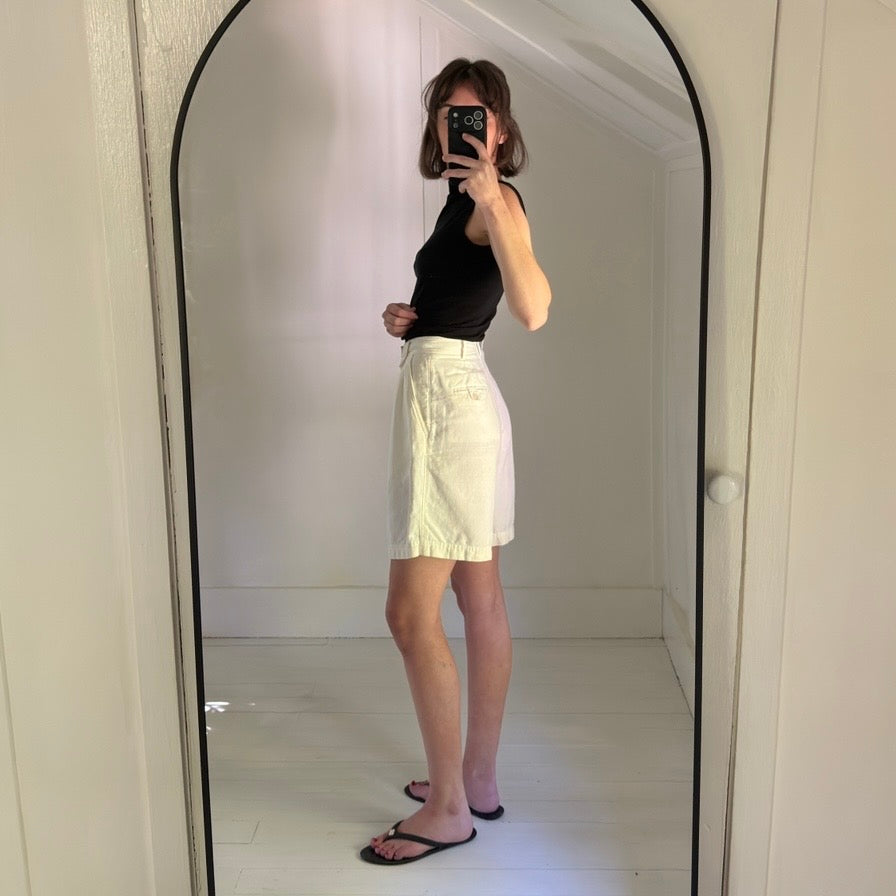 LizSport Vintage 90s Linen Pleated Bermuda Shorts
