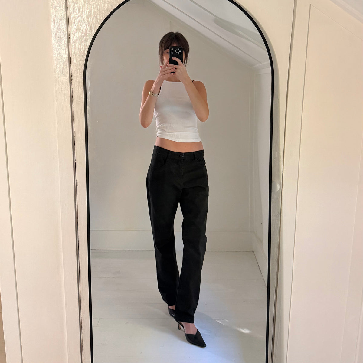 Saint Laurent D47 Straight Fit Low Waist Pants Size Mens 30 Black