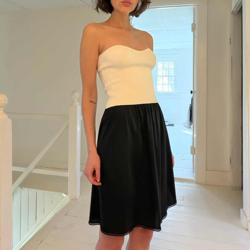 Vanity Fair Vintage 90s Lace Trim Mini Slip Skirt Size M