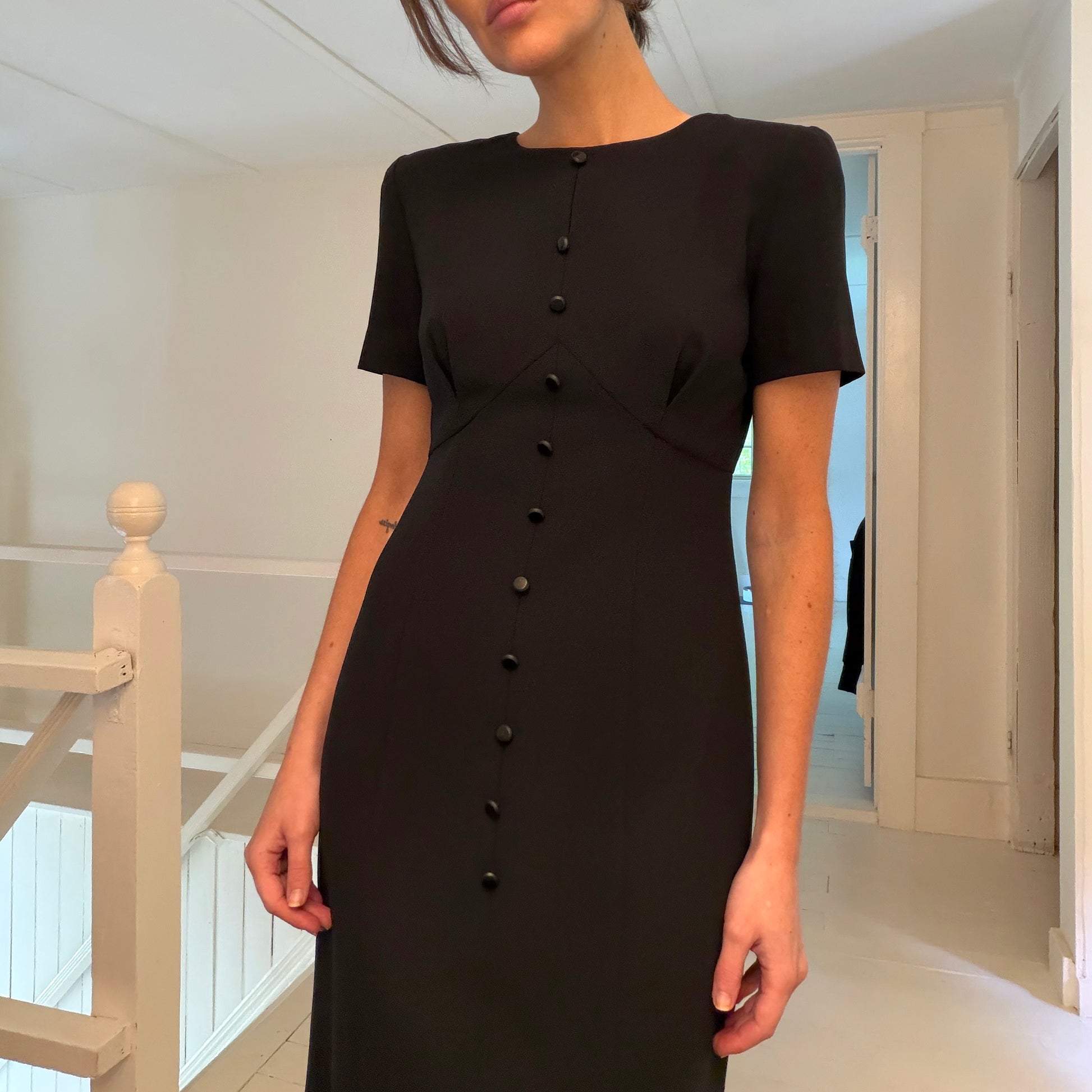 Liz Claiborne Vintage 90s Button Front Mini Pencil Dress Size 2P