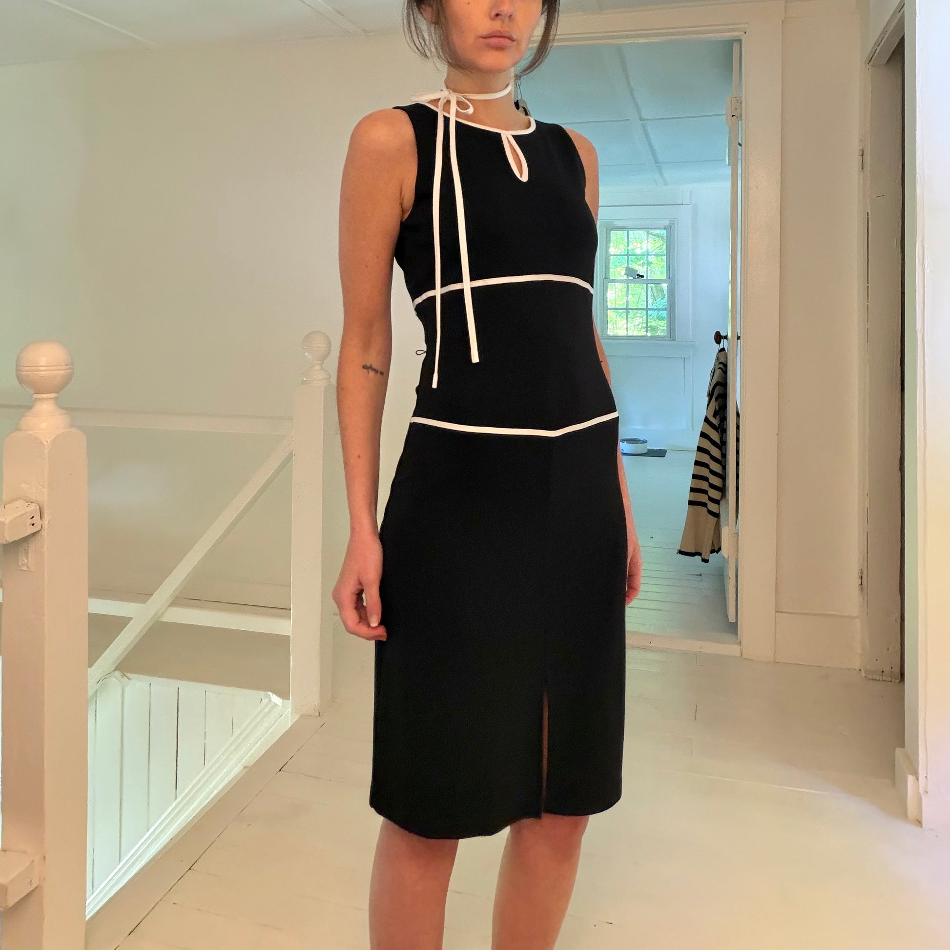 Petite Sophisticate Vintage Y2K Tie Waist Mini Pencil Dress Size P