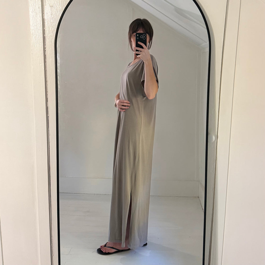 Calder Blake Suria Supima Midi T-Shirt Dress in Anthracite Size M