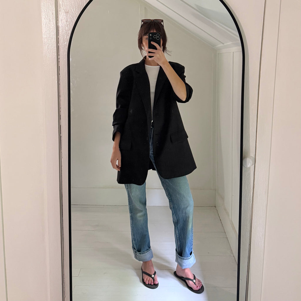 Normal / The Frankie Shop Wool Pinstripe Oversized Blazer Jacket Size XS/S