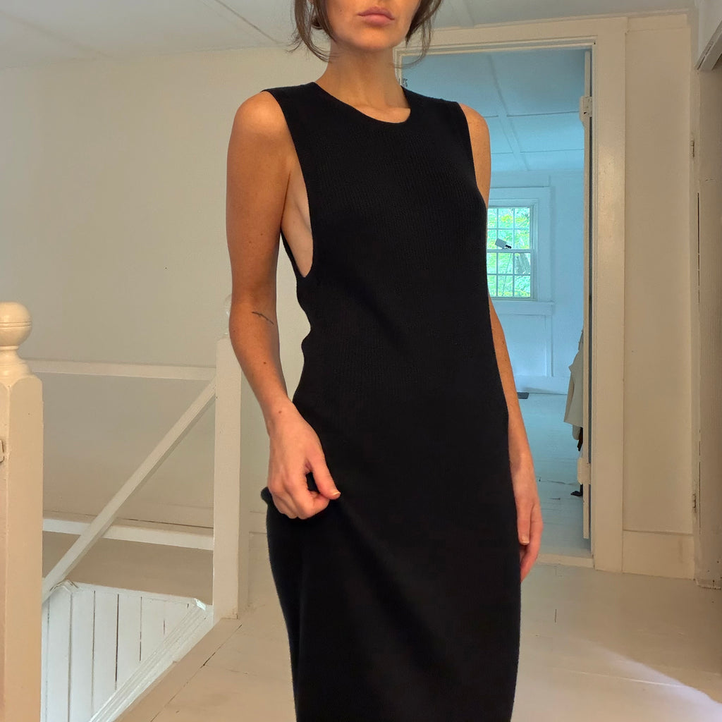 Crush Cashmere Cotton Silk Knit Midi Dress Size 3