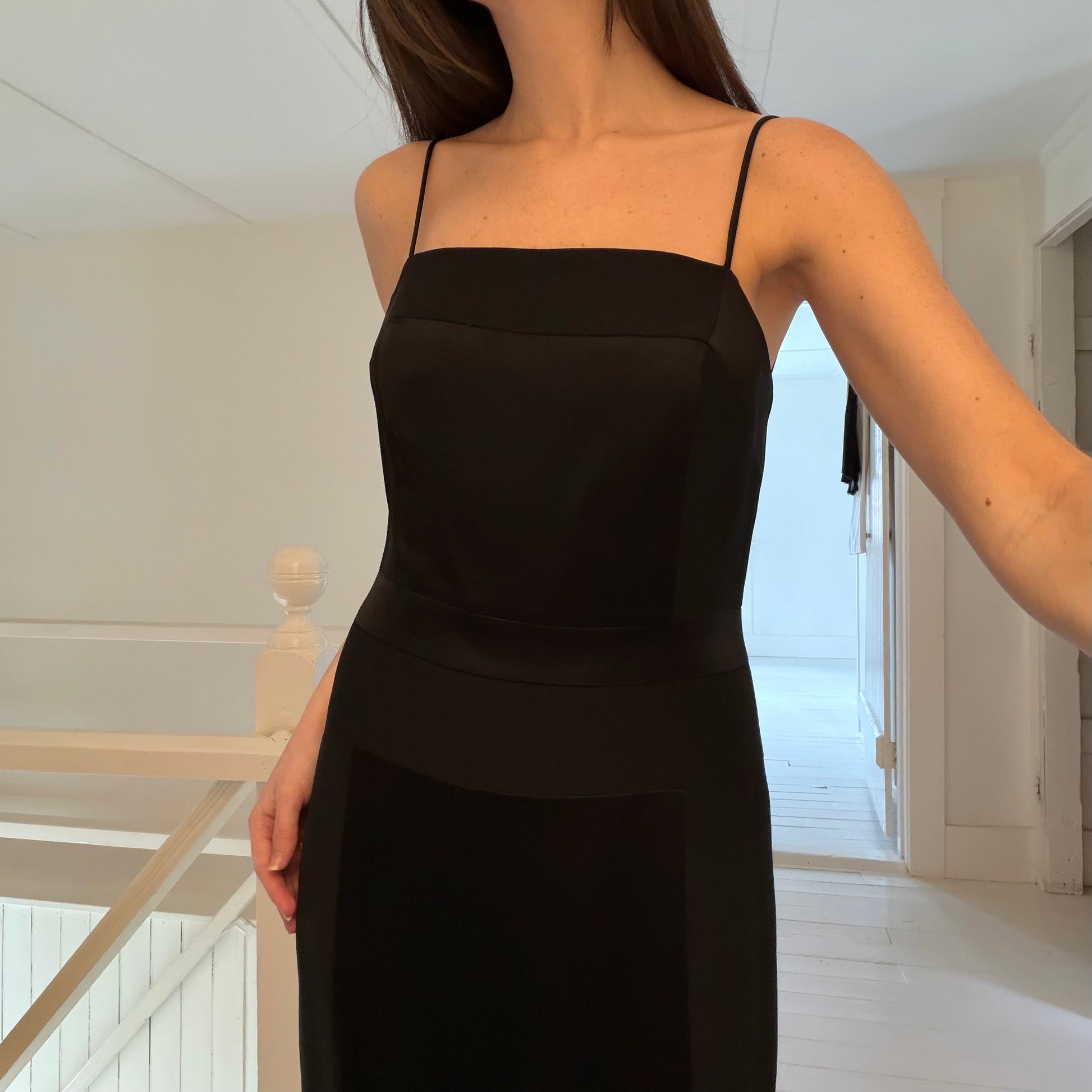 Emanuel Ungaro Vintage 90s Satin Panel Midi Dress Size 2/36