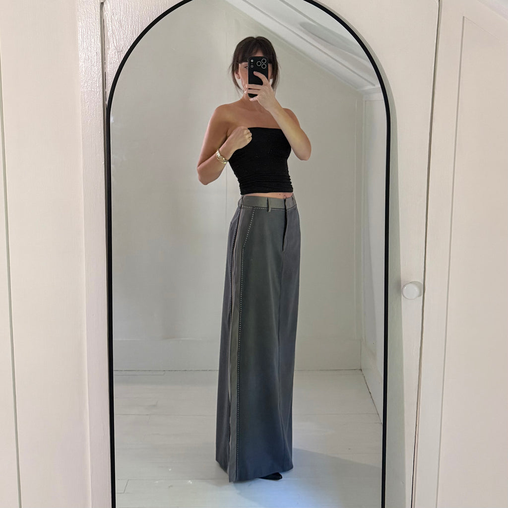 Remain Birger Christensen Two Color Maxi Skirt in Castlerock Combo Size M