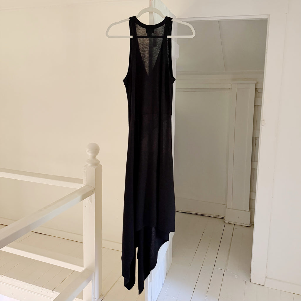 W by Worth Wool Cashmere Knit Bias Cut Handkerchief Midi Dress Size P