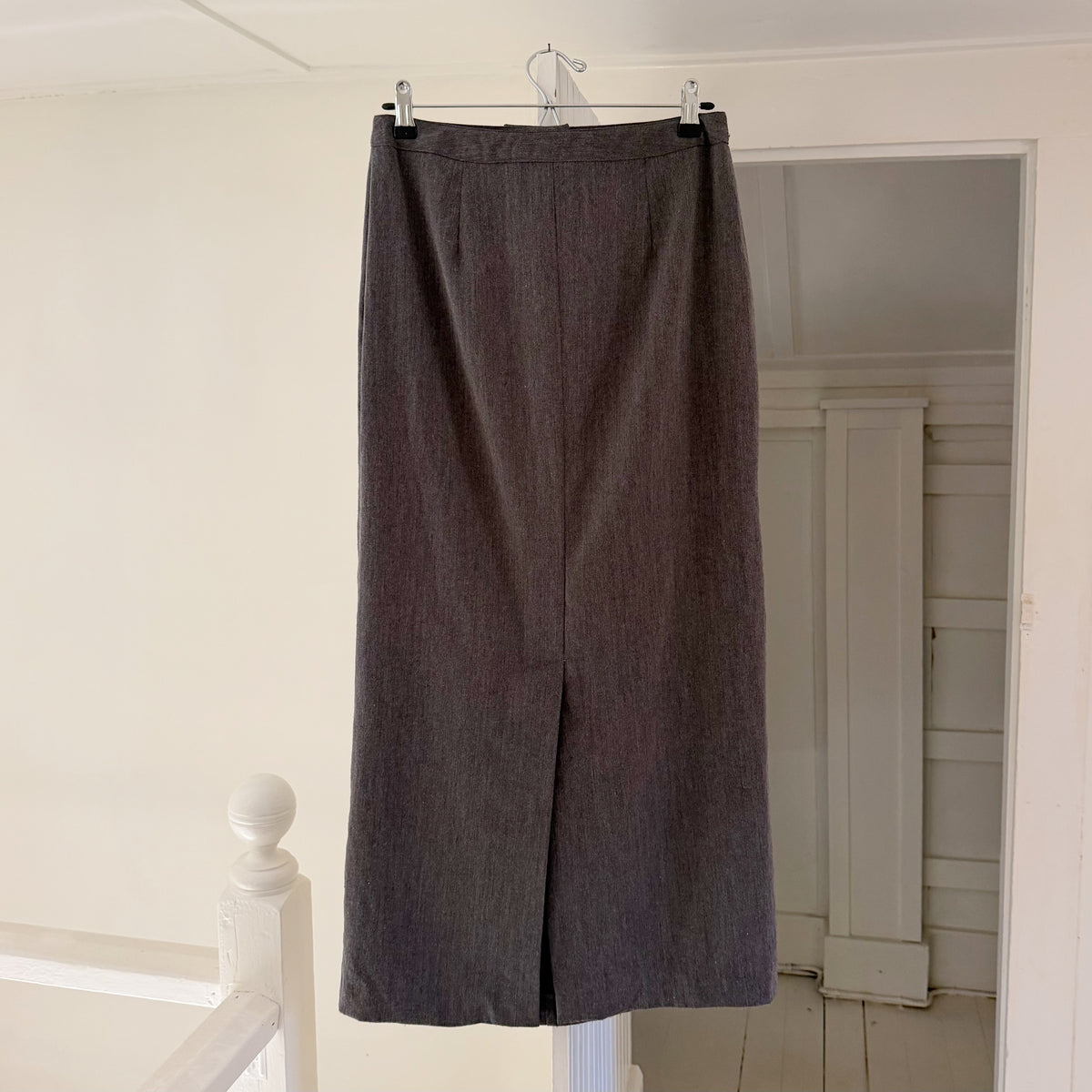 Express Vintage Y2K Wool Blend Maxi Pencil Skirt Size 7/8 Grey