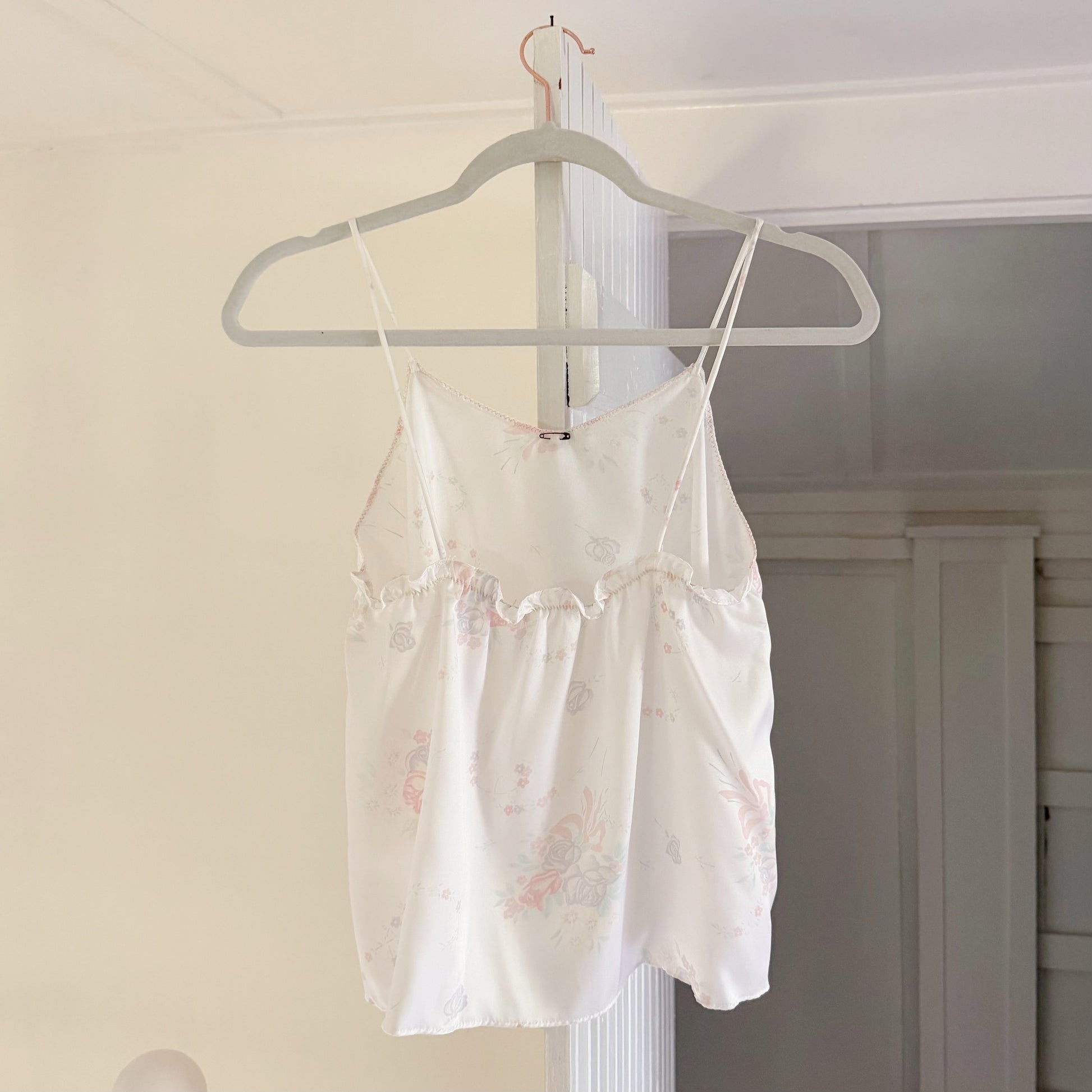 Jennifer Dale Vintage 70s Satin Floral Camisole Top Size S/9