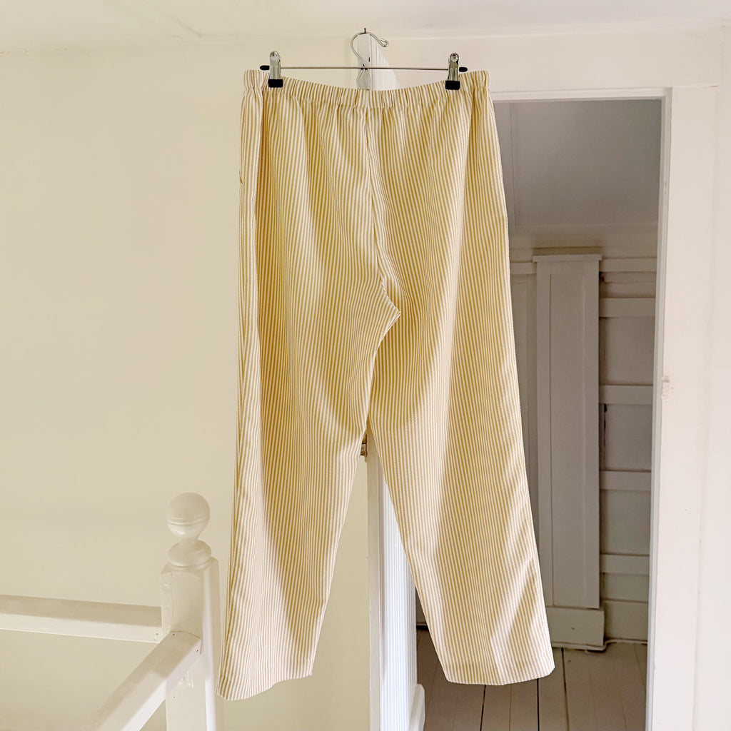 Orvis Seersucker Striped Wide Leg Drawstring Pants Size LP