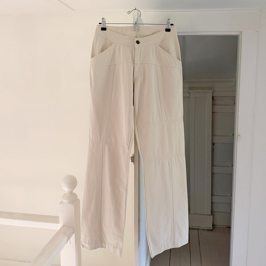 Artless Forever Paneled Straight Leg Cargo Pants in Cream Size S