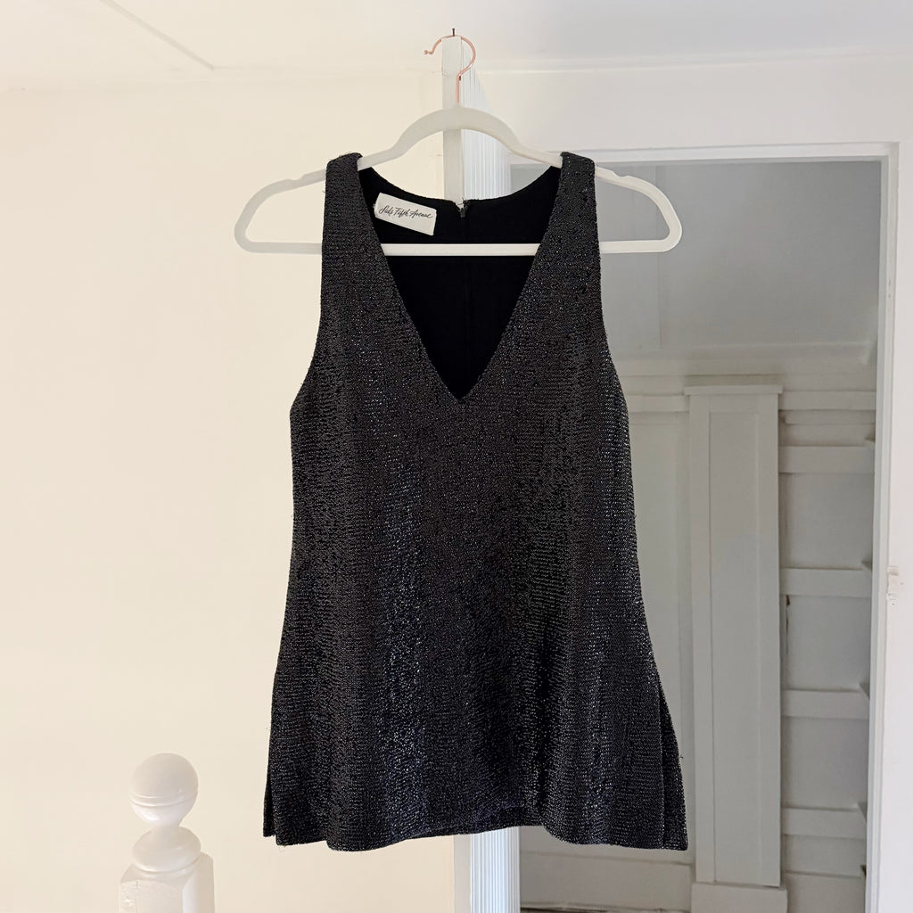 Saks Fifth Avenue Vintage 60s Metallic Tinsel Top Size 7