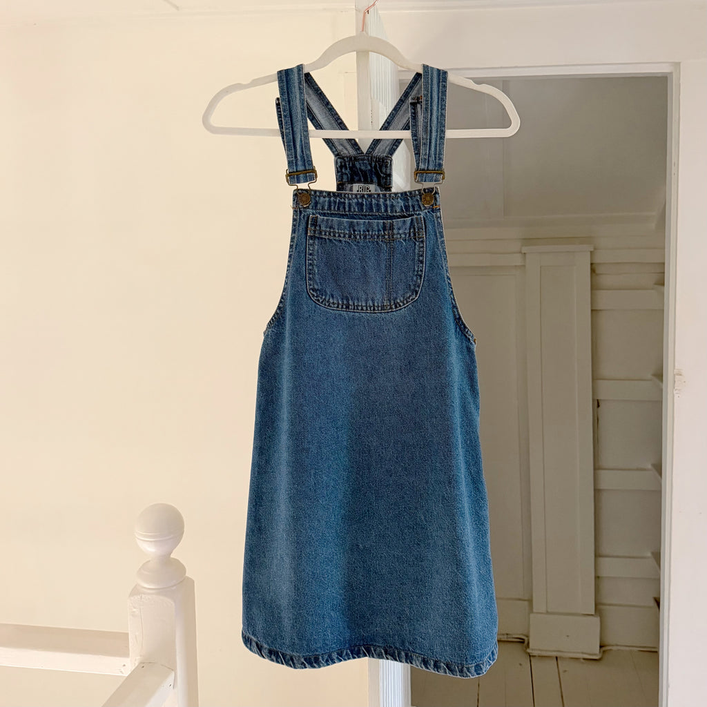 Big Time Vintage 90s Denim Overall Mini Dress Size S