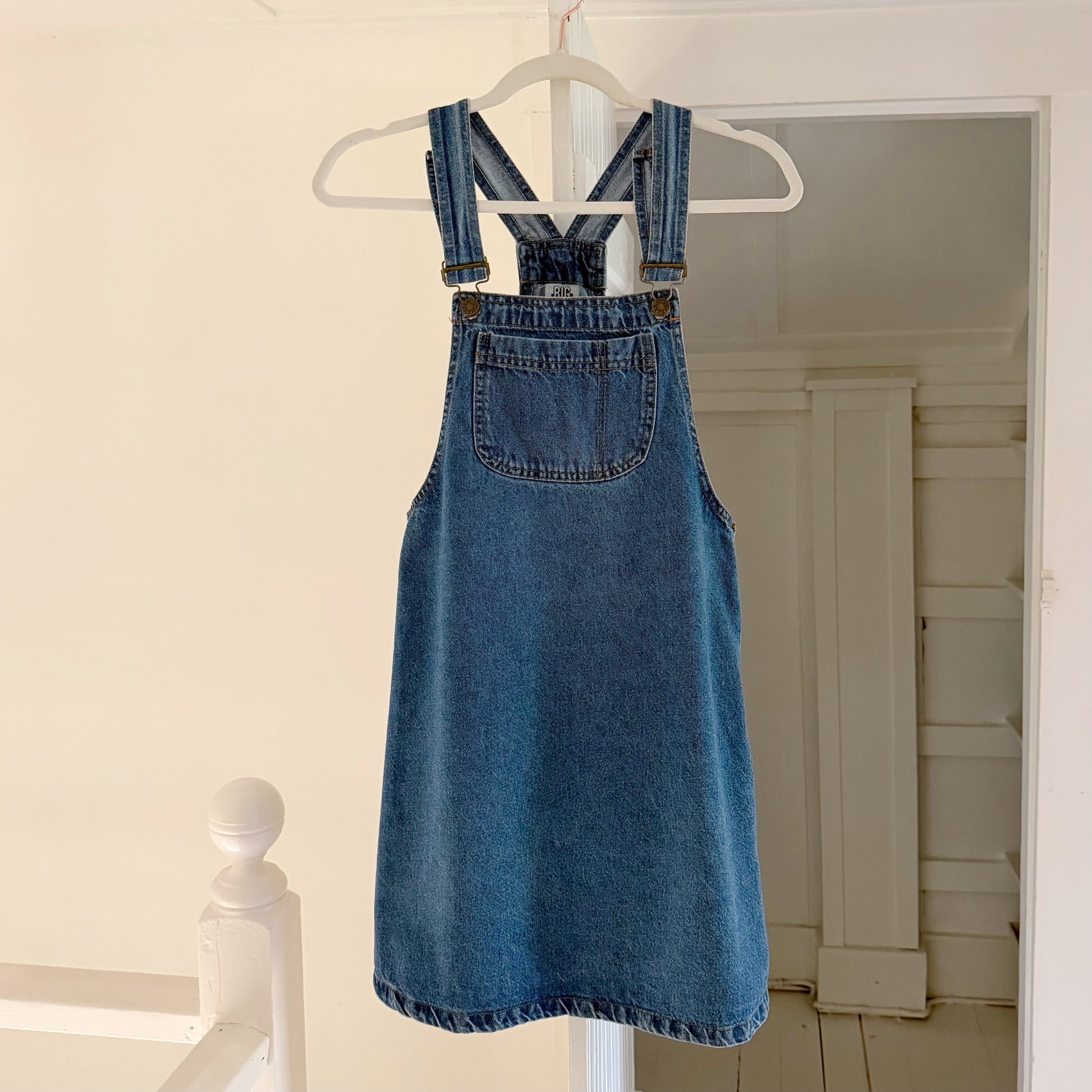 Big Time Vintage 90s Denim Overall Mini Dress Size S