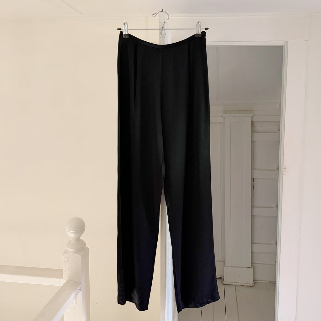 Hillard & Hanson Vintage 90s Satin Pleated Straight Leg Pants Size 4
