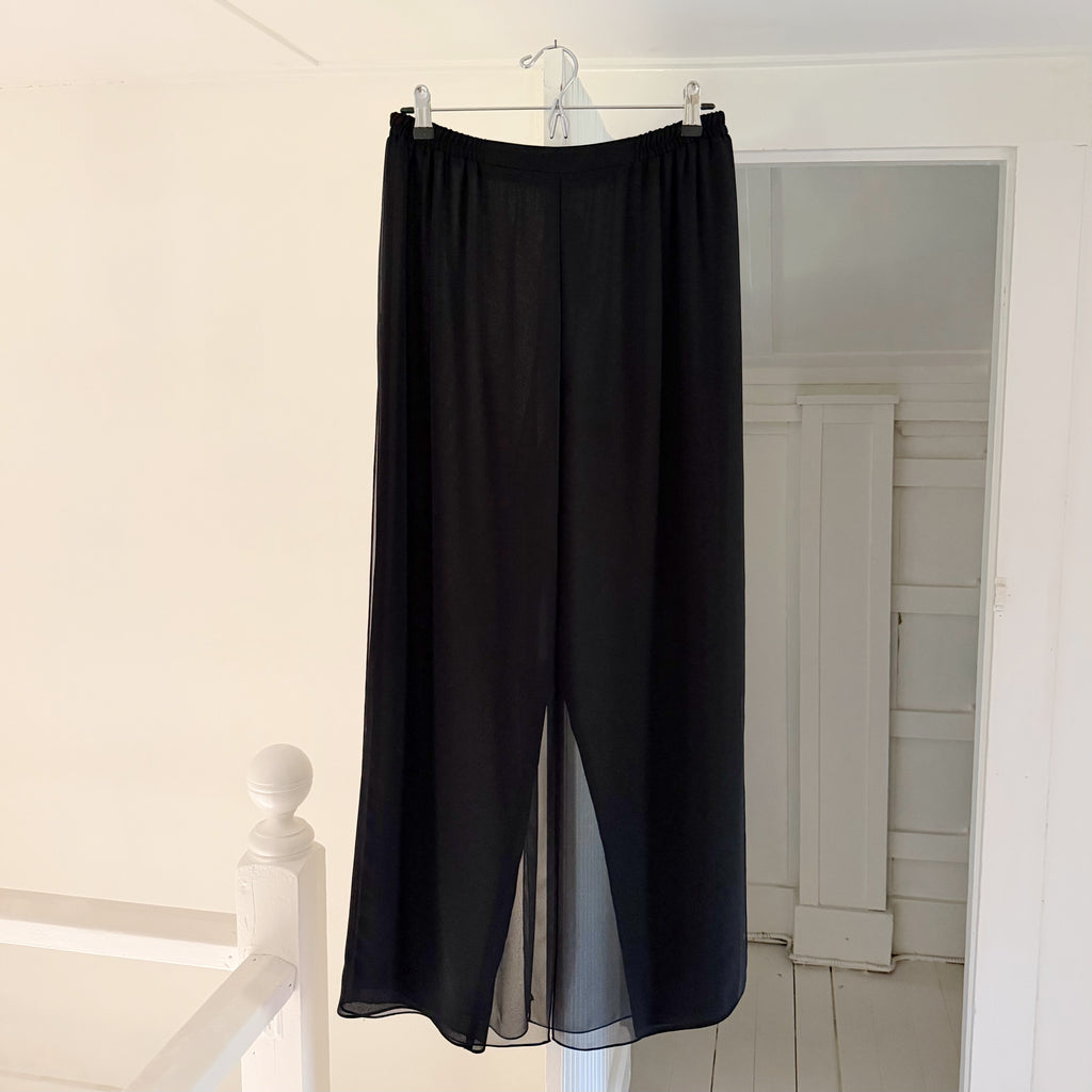Ursula Of Switzerland Vintage 80s Chiffon Overlay Straight Leg Pants Size 8P