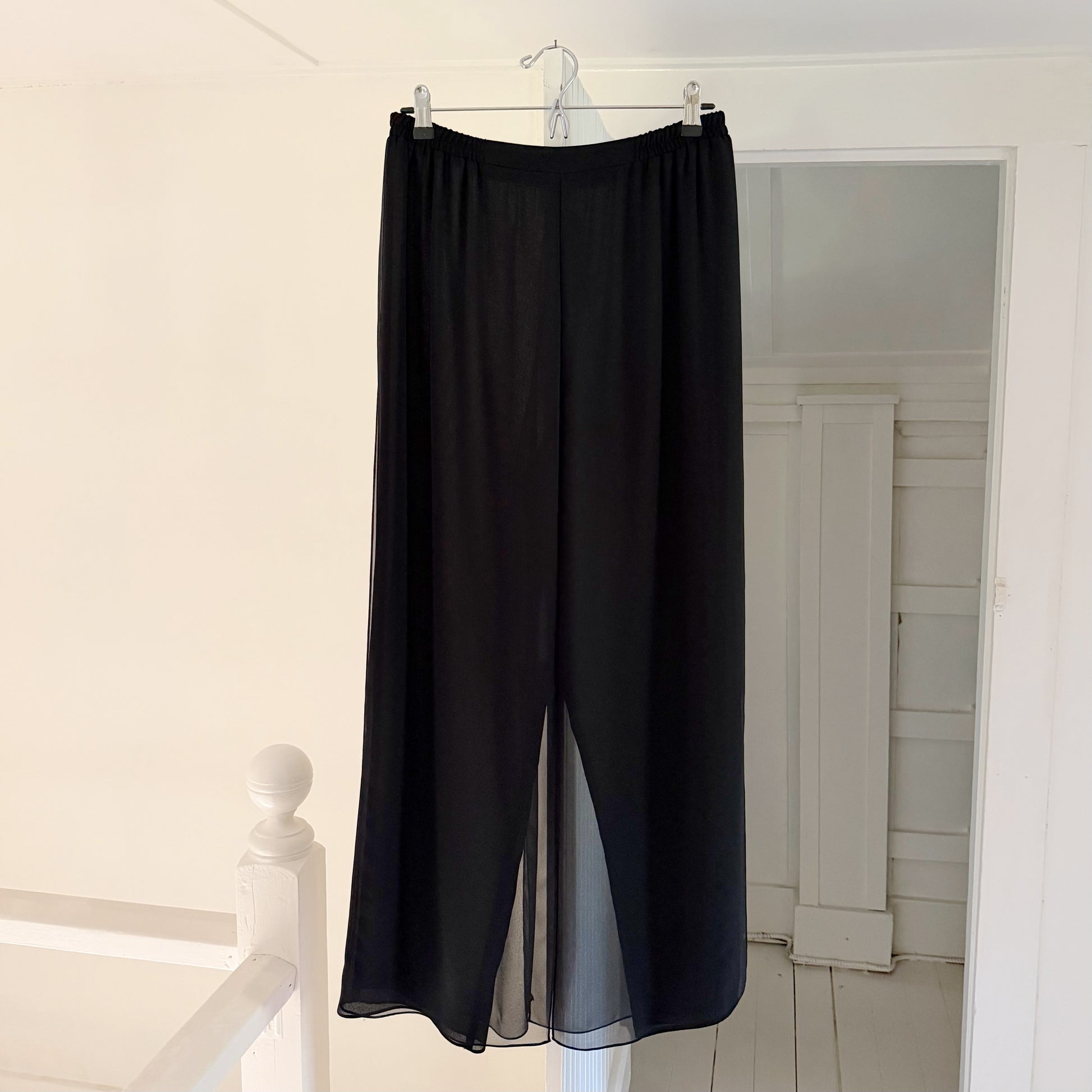 Ursula Of Switzerland Vintage 80s Chiffon Overlay Straight Leg Pants Size 8P