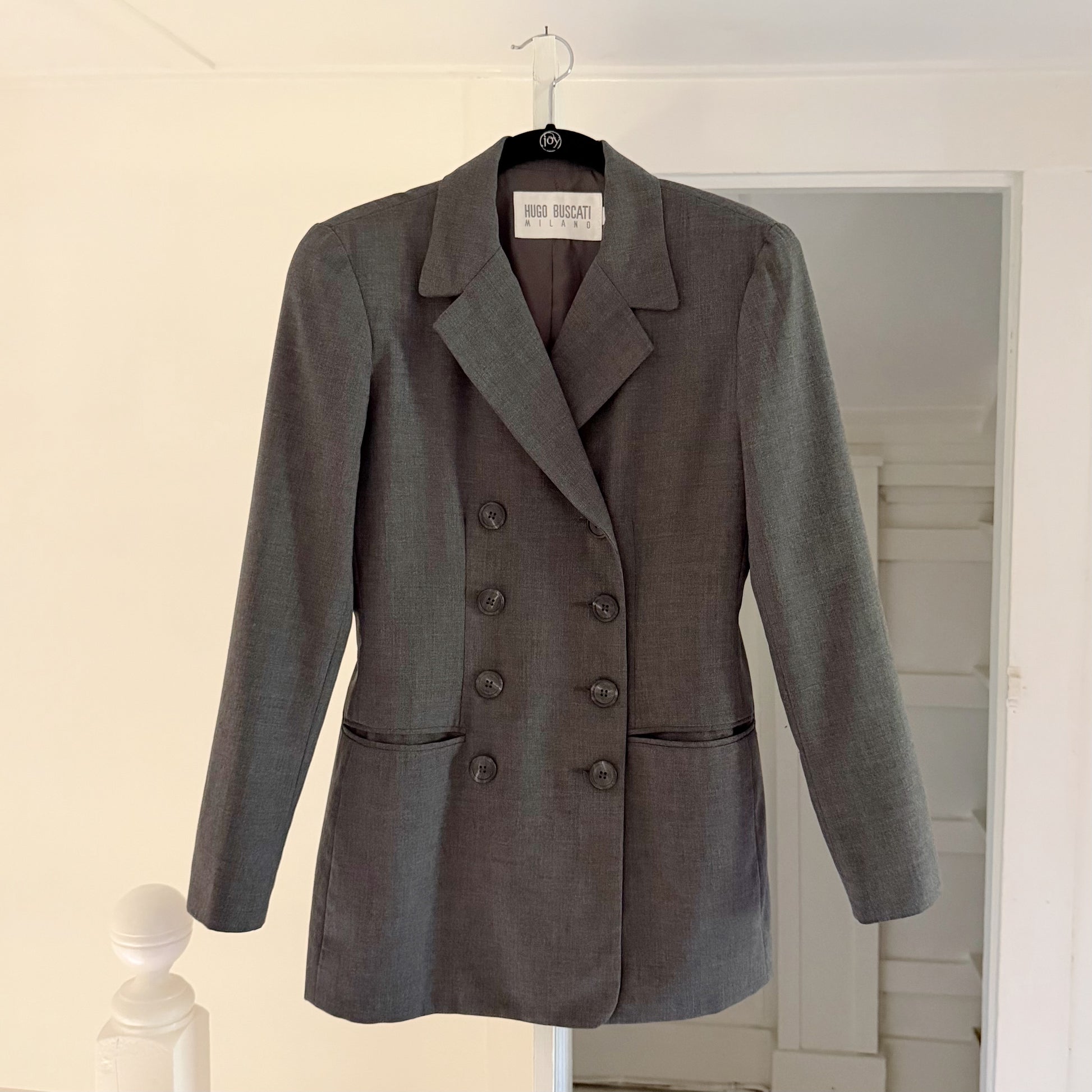 Hugo Buscati Milano Vintage 90s Wool Double Breasted Blazer Jacket Size 2