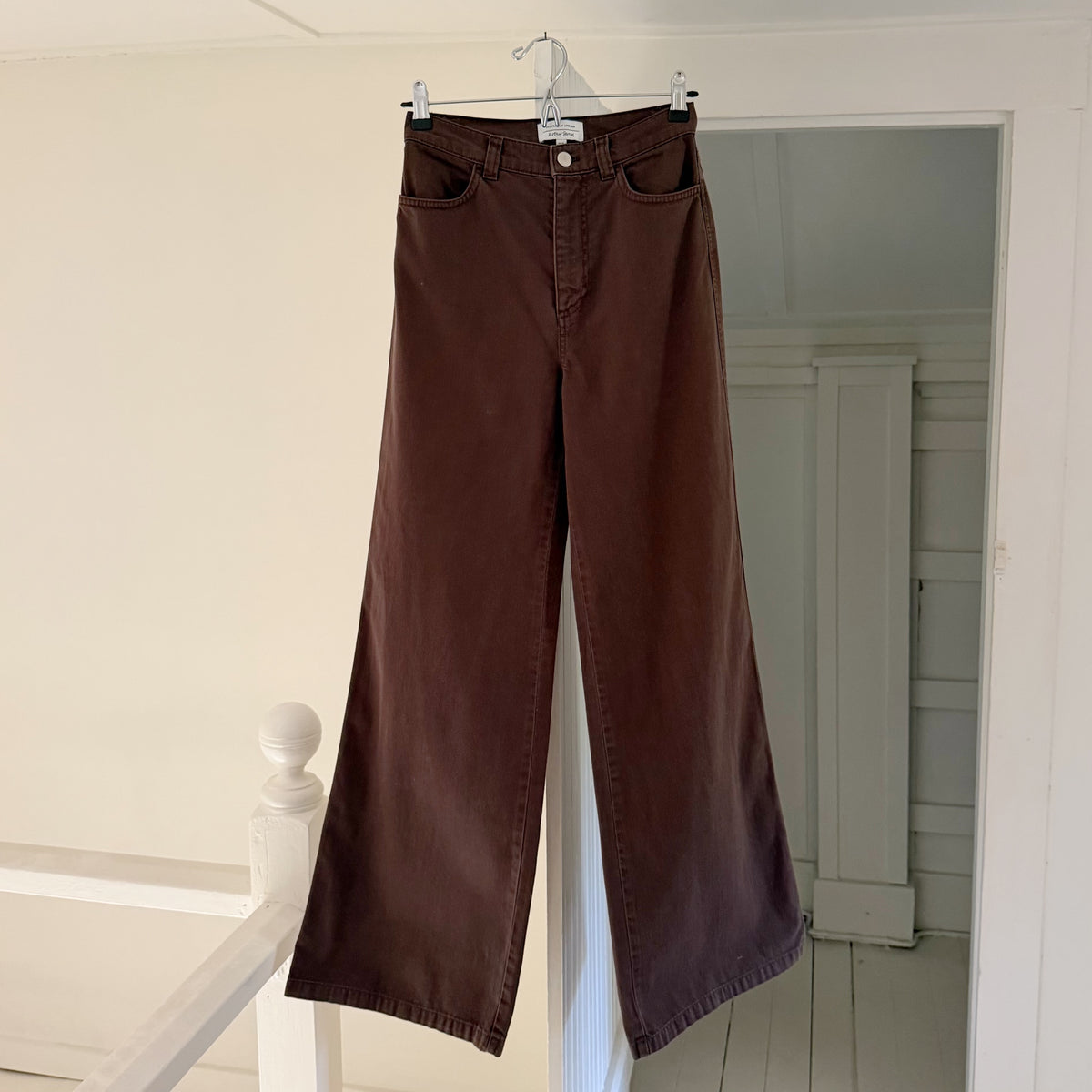 & Other Stories Stockholm Atelier High Rise Wide Leg Jeans Size EU 34 Dark Brown