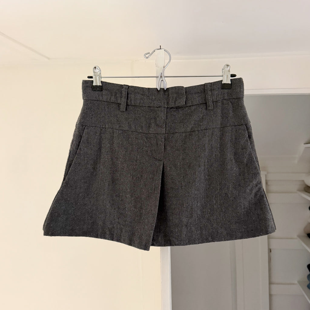 See By Chloe Y2K Wool Pleated Mini Skirt Charcoal Grey Size US 4