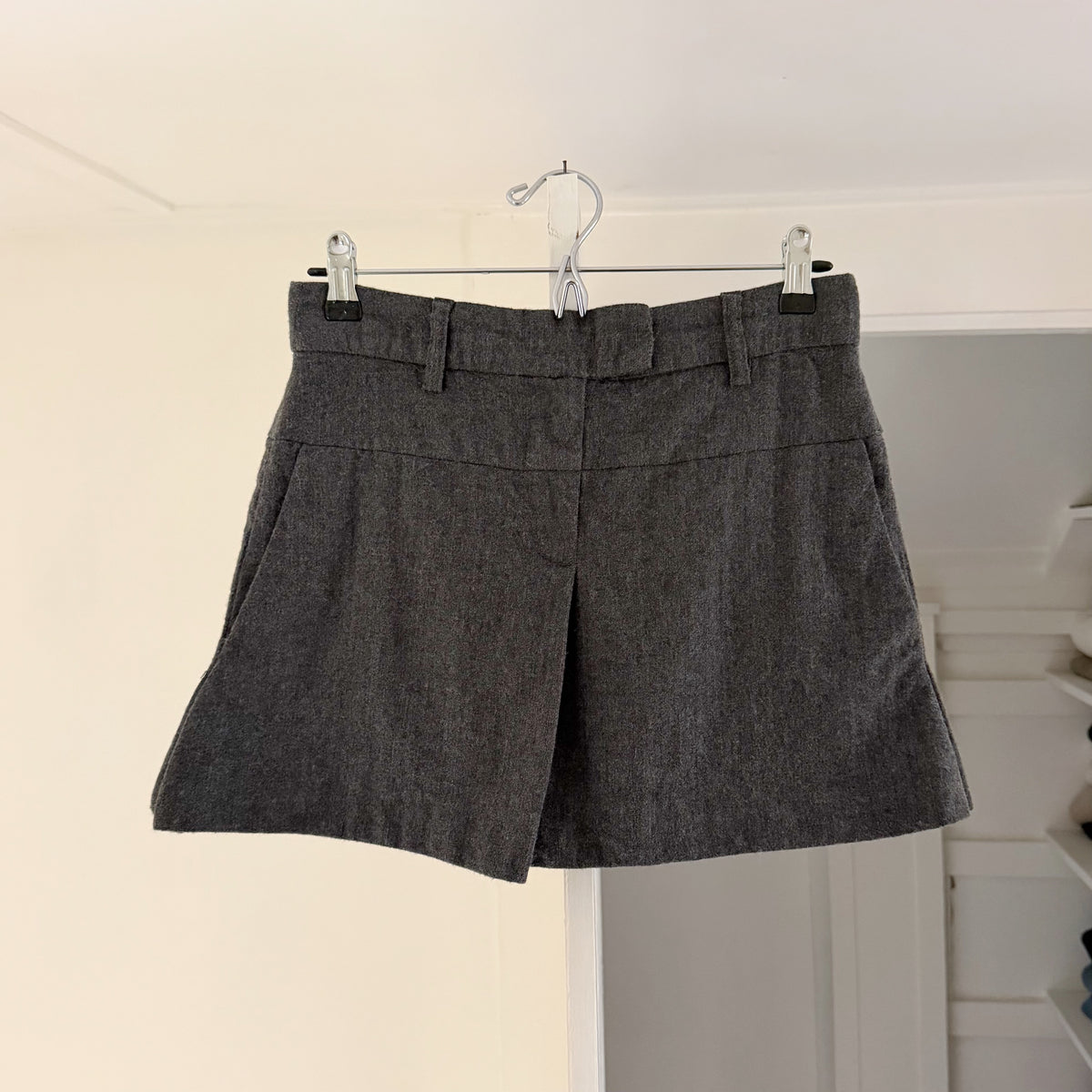 See By Chloe Y2K Wool Pleated Mini Skirt Charcoal Grey Size US 4