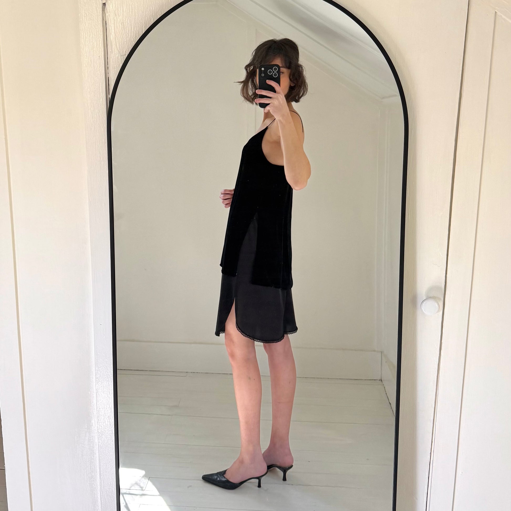 Vanity Fair Vintage 90s Lace Trim Mini Slip Skirt Size M