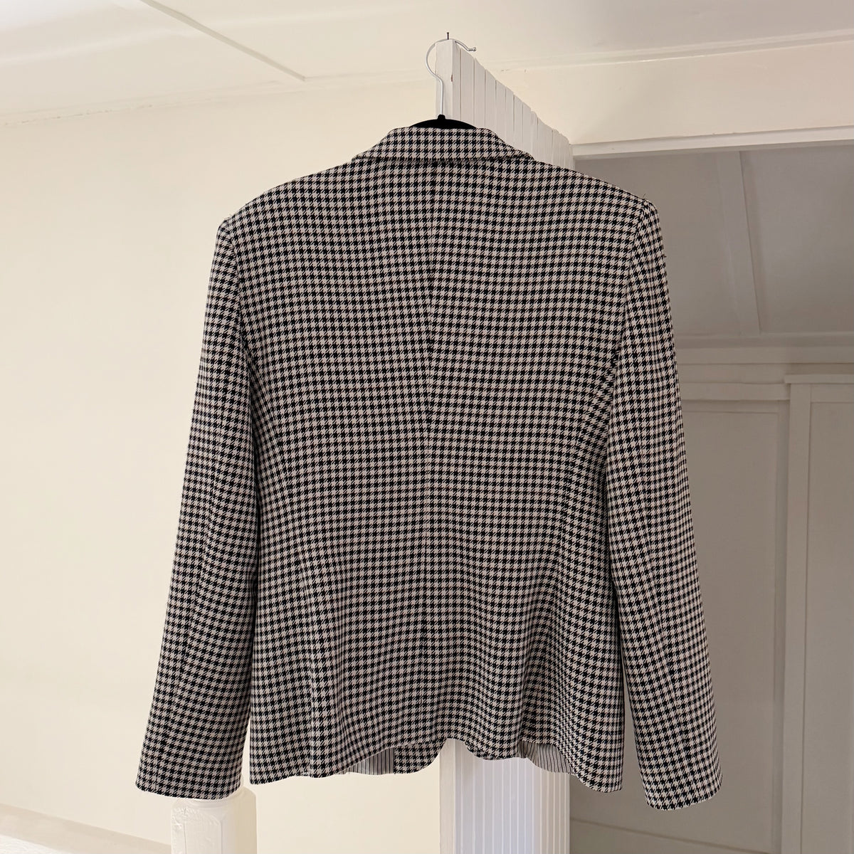 Emporio Armani Wool Houndstooth Blazer Jacket Black/White