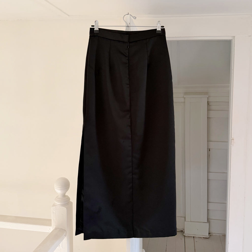 J.R. Nites by Caliendo Vintage 90s Satin Straight Maxi Skirt Size 6P