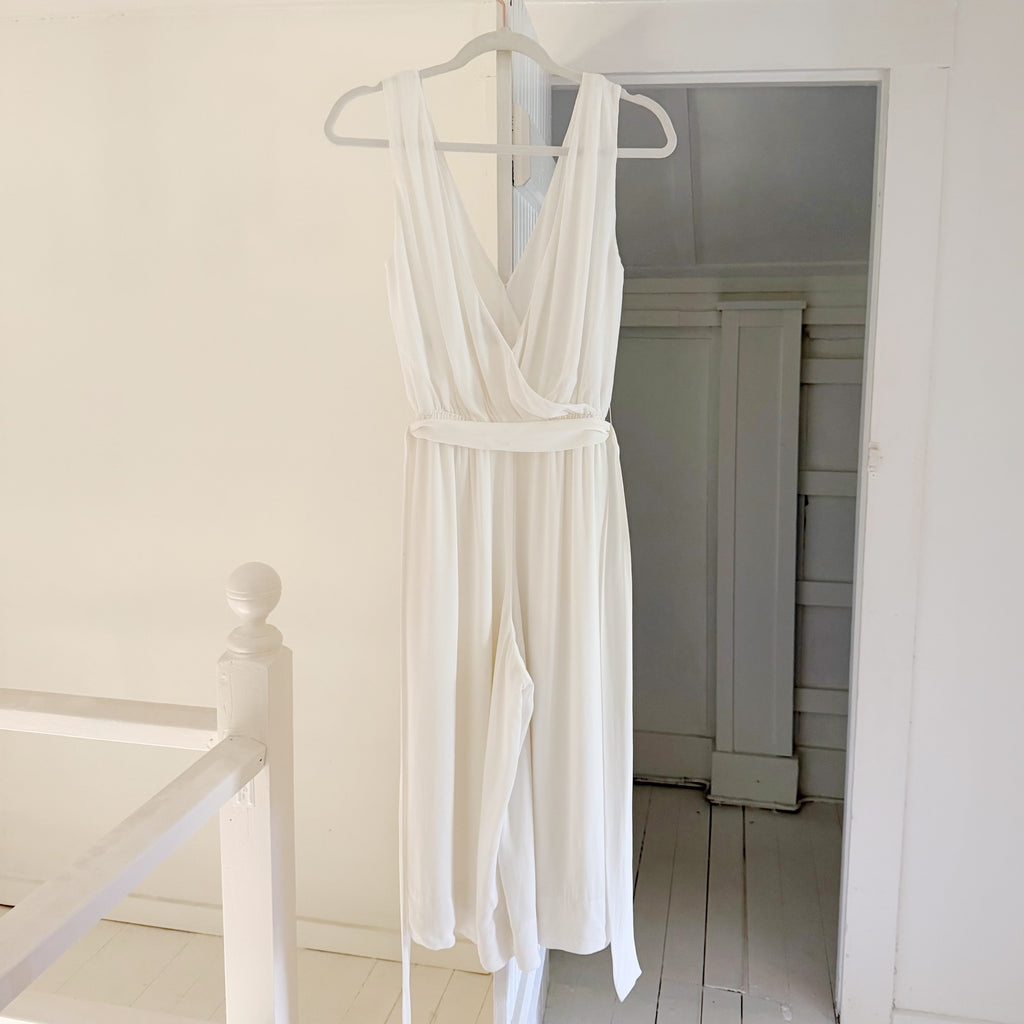 Babaton / Aritzia Maximillian Tie Waist Cropped Wide Leg Jumpsuit Size XS