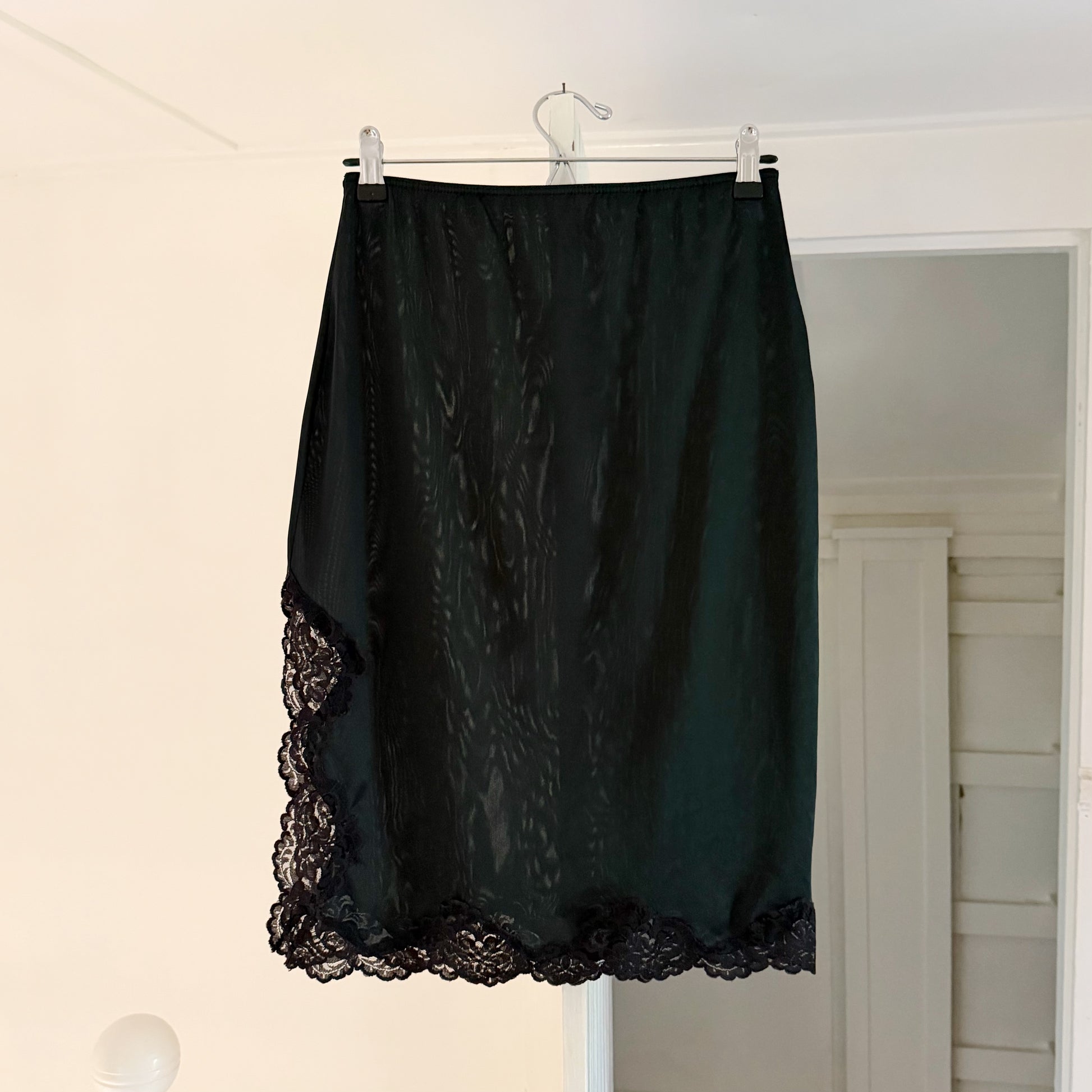 Greenco Maid Vintage Lace Trim Midi Slip Skirt Size S