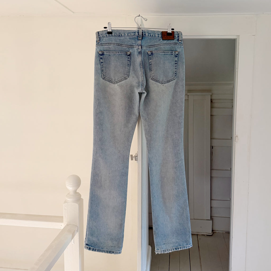 Calvin Klein Jeans Vintage 90s Low Rise Bootcut Jeans Allover Sandblast Size 7