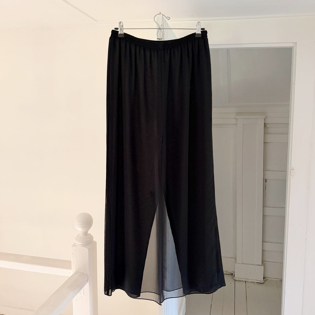 Ursula Of Switzerland Vintage 80s Chiffon Overlay Straight Leg Pants Size 8P