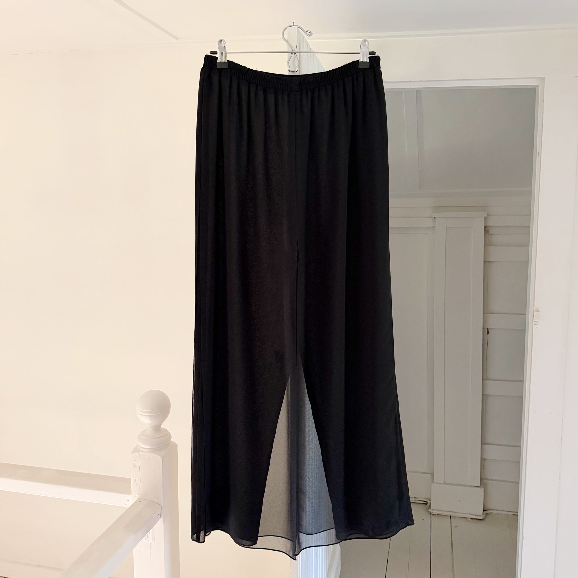 Ursula Of Switzerland Vintage 80s Chiffon Overlay Straight Leg Pants Size 8P