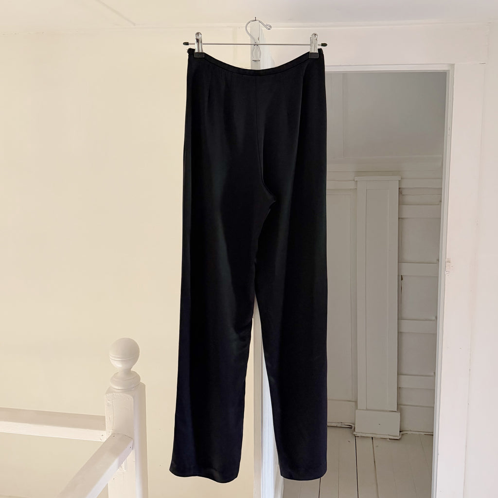Hillard & Hanson Vintage 90s Satin Pleated Straight Leg Pants Size 4