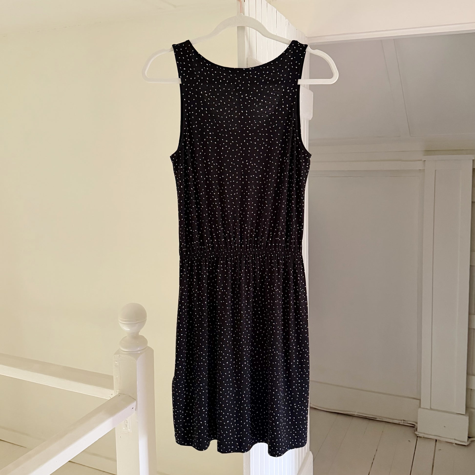H&M Dot Print Blouson Waist Mini Dress Size XS