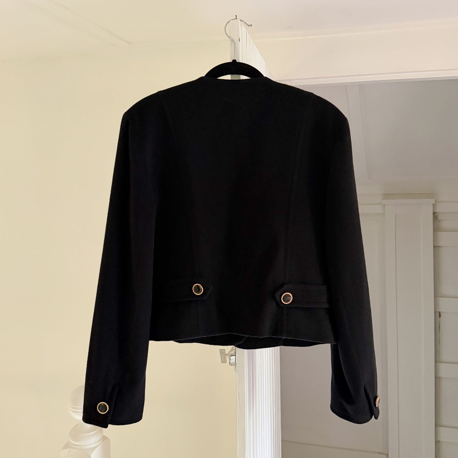 Ann Taylor Vintage 90s Wool Cashmere Collarless Blazer Jacket Size 4