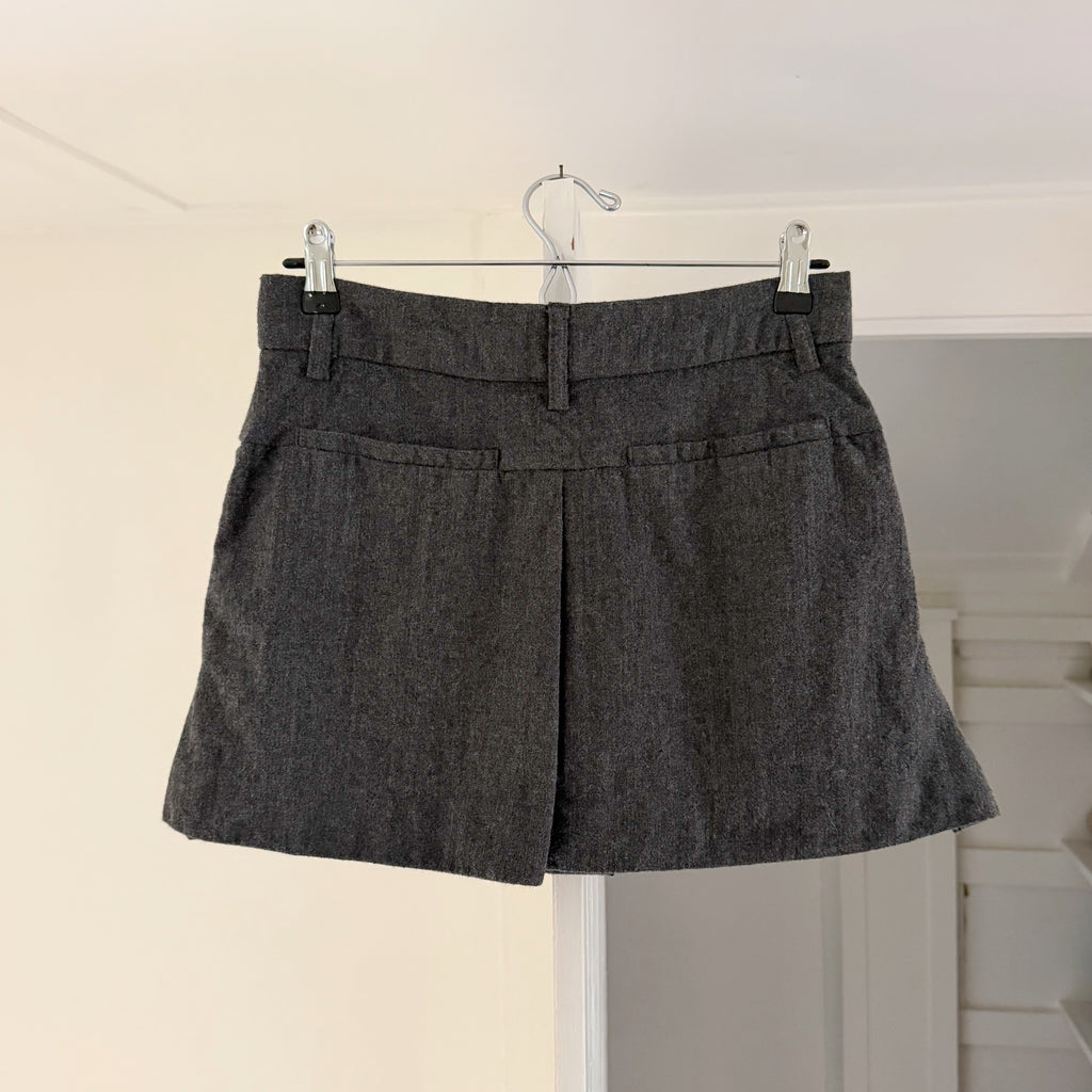 See By Chloe Y2K Wool Pleated Mini Skirt Charcoal Grey Size US 4