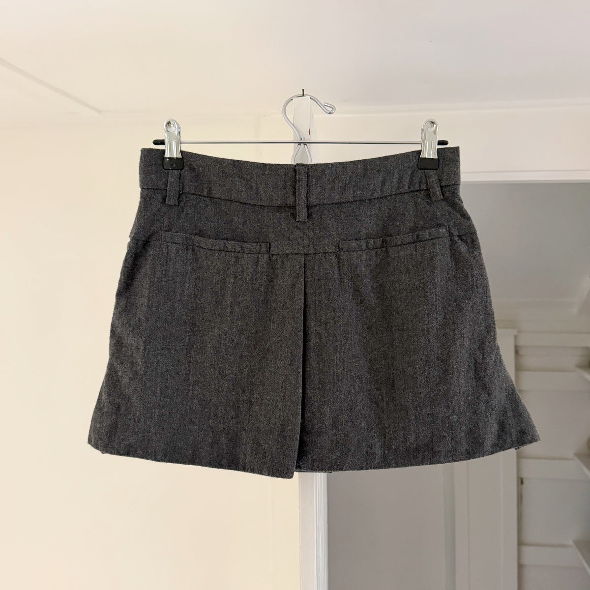 See By Chloe Y2K Wool Pleated Mini Skirt Charcoal Grey Size US 4