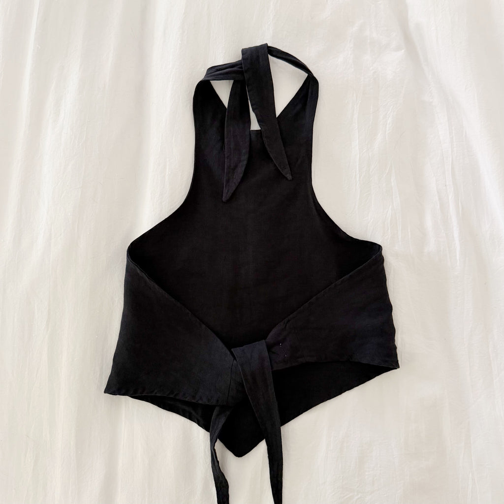 Patcha Bianca Linen Tie Back Halter Top NWT Size M