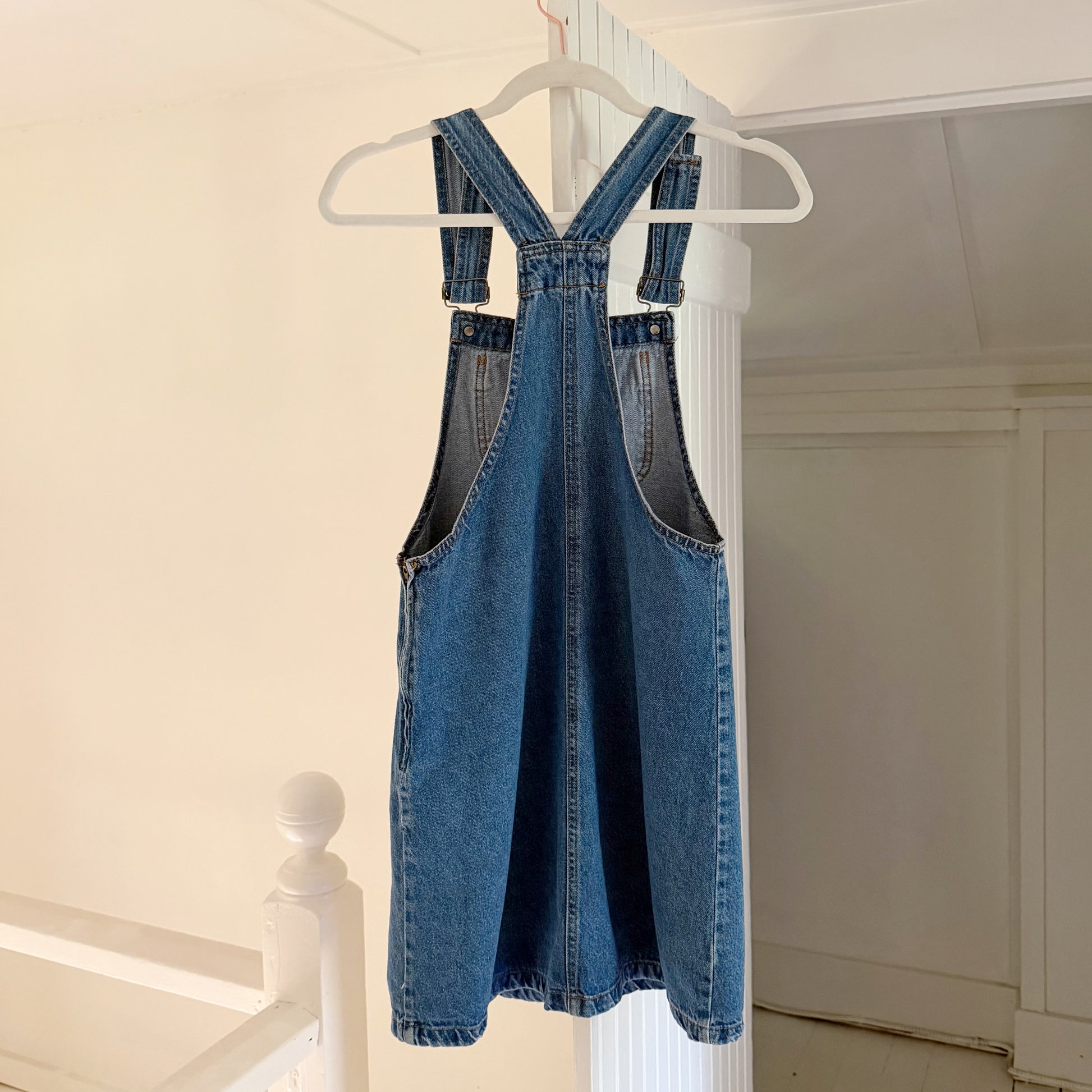 Big Time Vintage 90s Denim Overall Mini Dress Size S