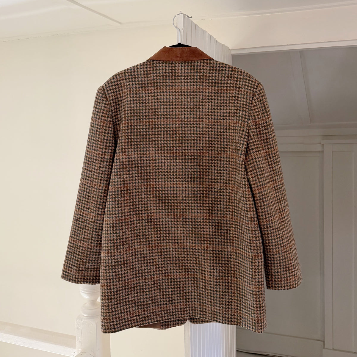 International Scene Vintage 90s Wool Tweed Houndstooth Blazer Jacket Size 5/6